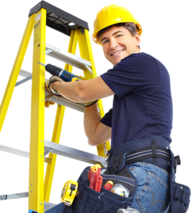 Handyman on ladder
